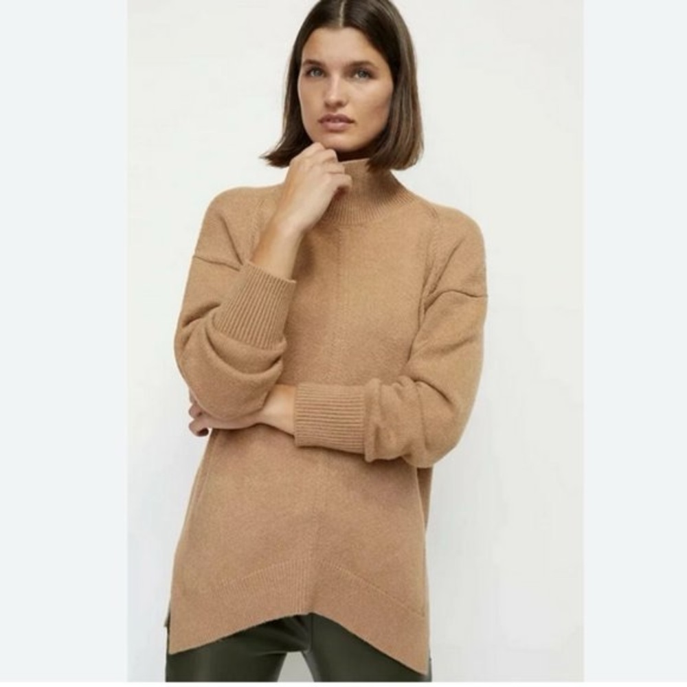 Anthropologie Maeve Crystal Mock Neck Tunic Sweater